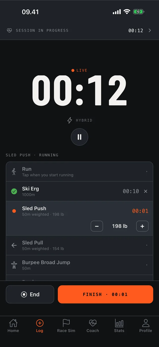 Log mid-session